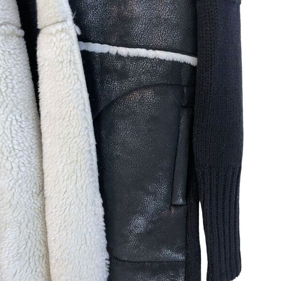 WD.NY Black Sherpa Knit Cardigan Coat - Picture 5 of 8